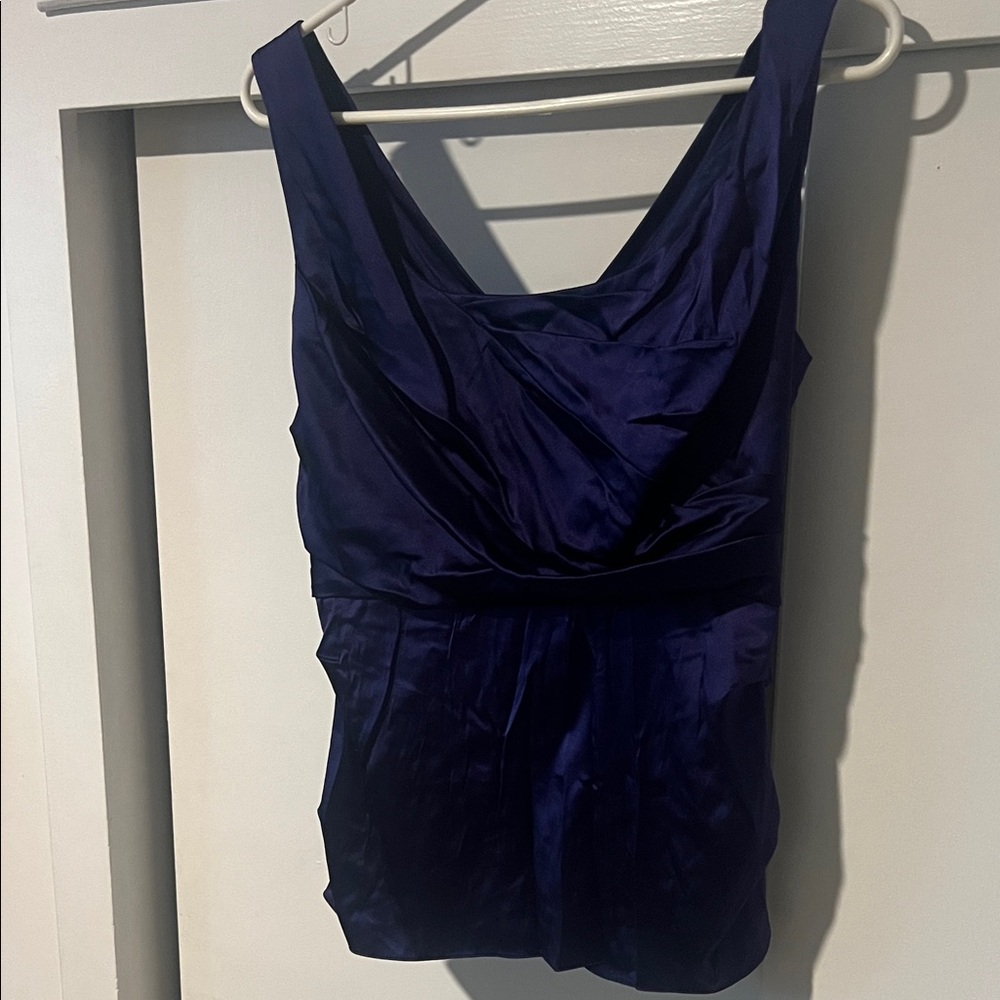 NWT Elegant Navy Blue Silk Top